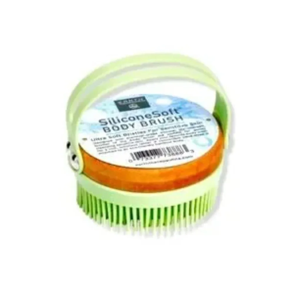 🦋2/$30! Earth Therapeutics Silicone & Bamboo Soft Body Brush with Handle NWT